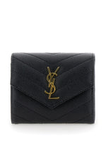Black Quilted Logo Wallet 1