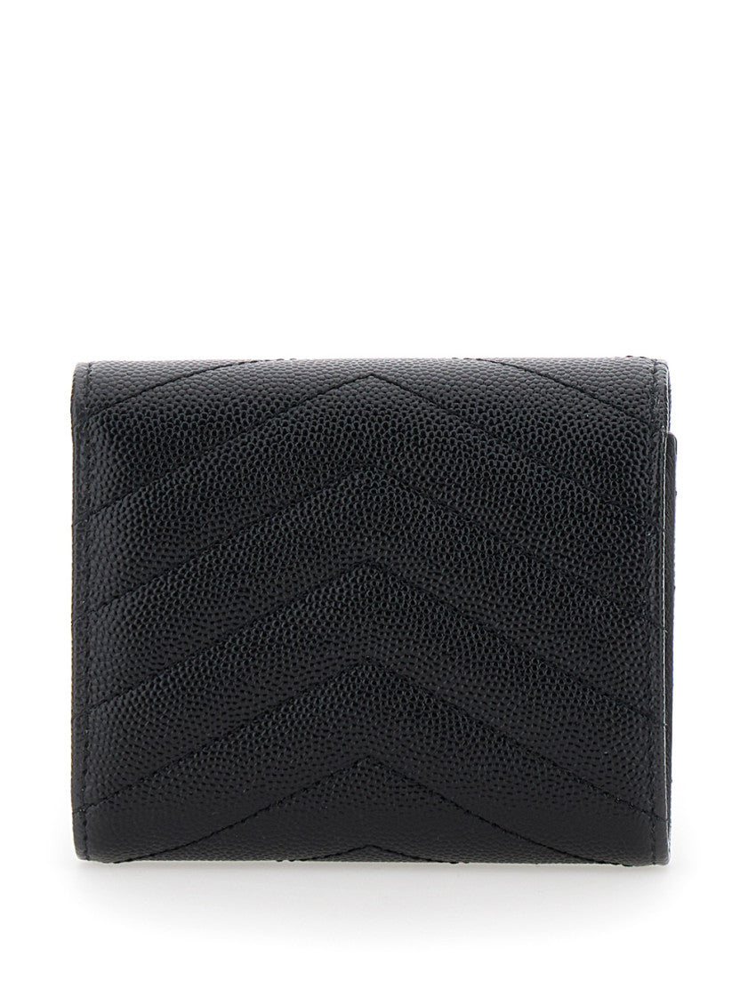 Black Quilted Logo Wallet 2