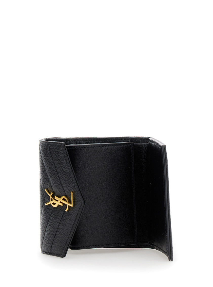 Black Quilted Logo Wallet 3