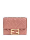 Pink Quilted Logo Trifold Wallet 1