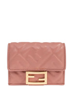 Pink Quilted Logo Trifold Wallet 1
