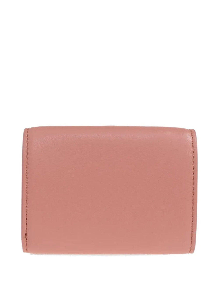 Pink Quilted Logo Trifold Wallet 2