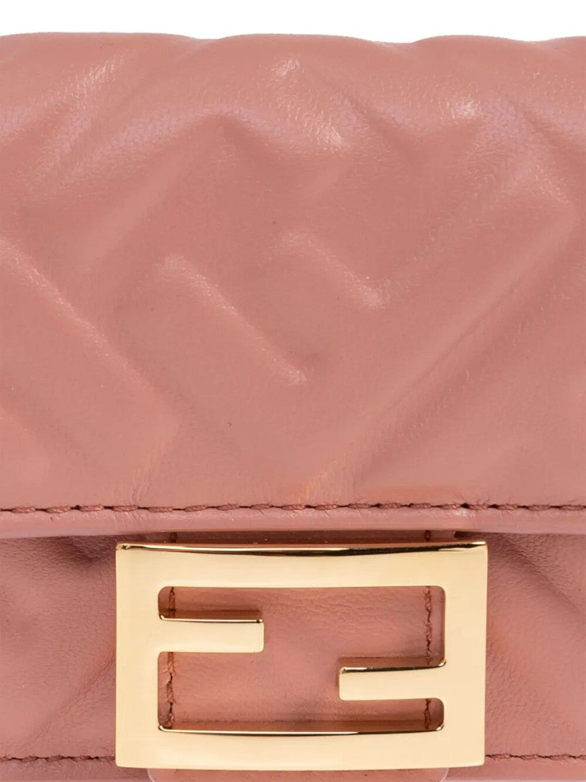Pink Quilted Logo Trifold Wallet 4