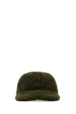 Olive green pile baseball cap 1