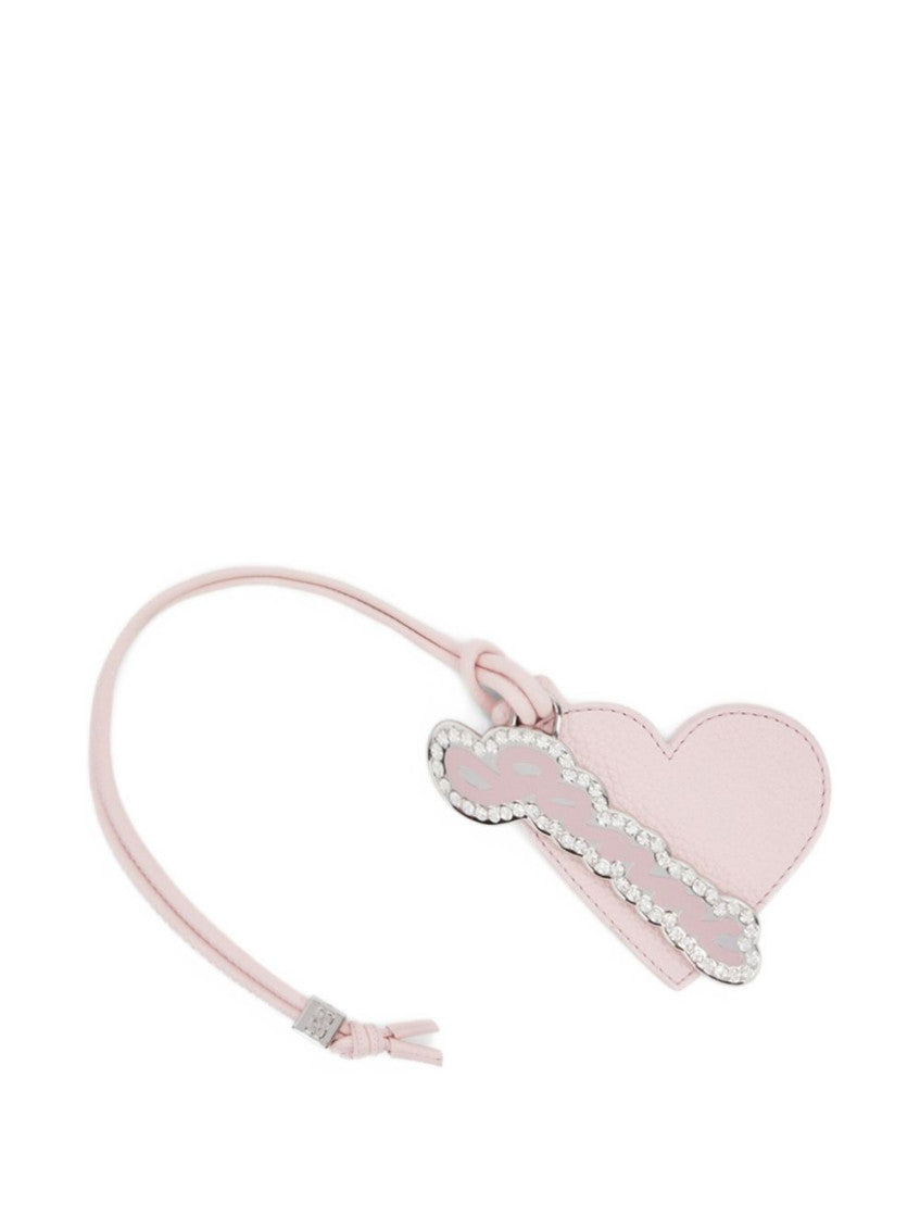 Light Pink Heart Embellished Keyring 2