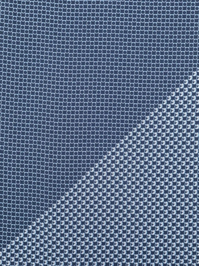 Navy Blue Geometric Pocket Square 2