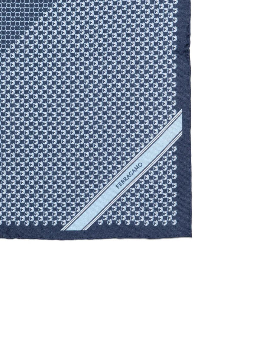 Navy Blue Geometric Pocket Square 3