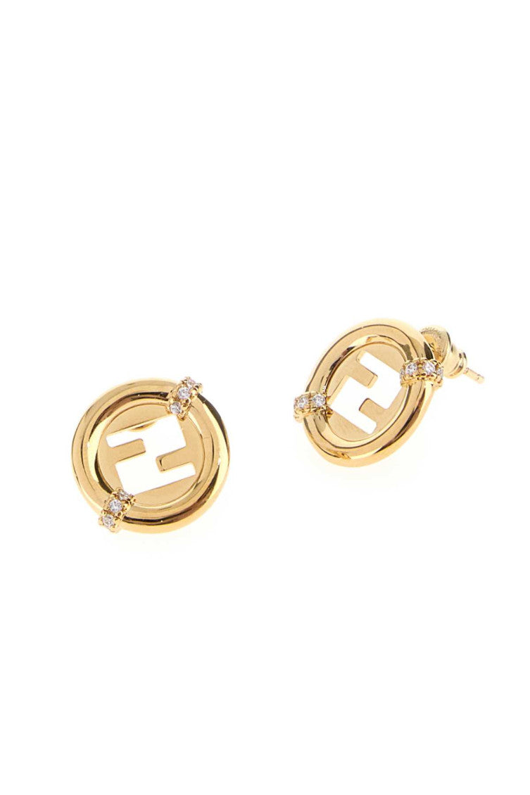 Golden Logo Stud Earrings 2