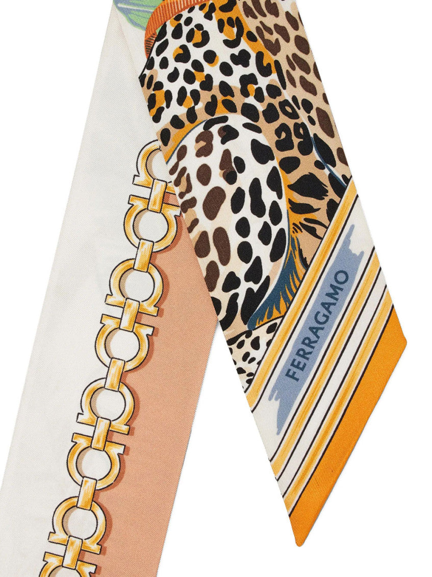 Orange Felini Printed Bandana Scarf 3