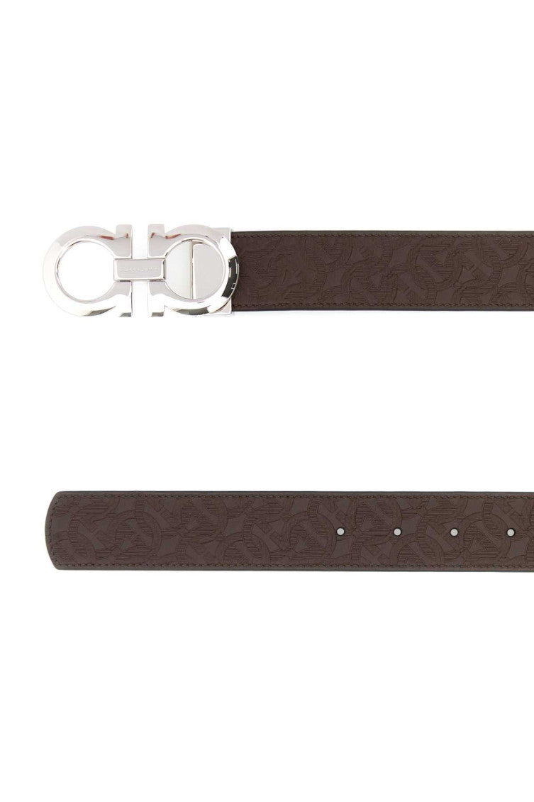 Brown Gancini Buckle Reversible Belt 2