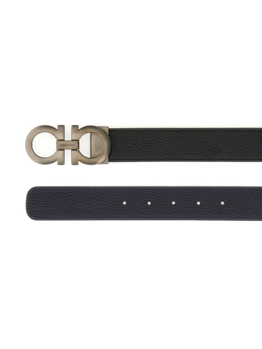 Black Gancini Cut To Size Reversible Belt 3