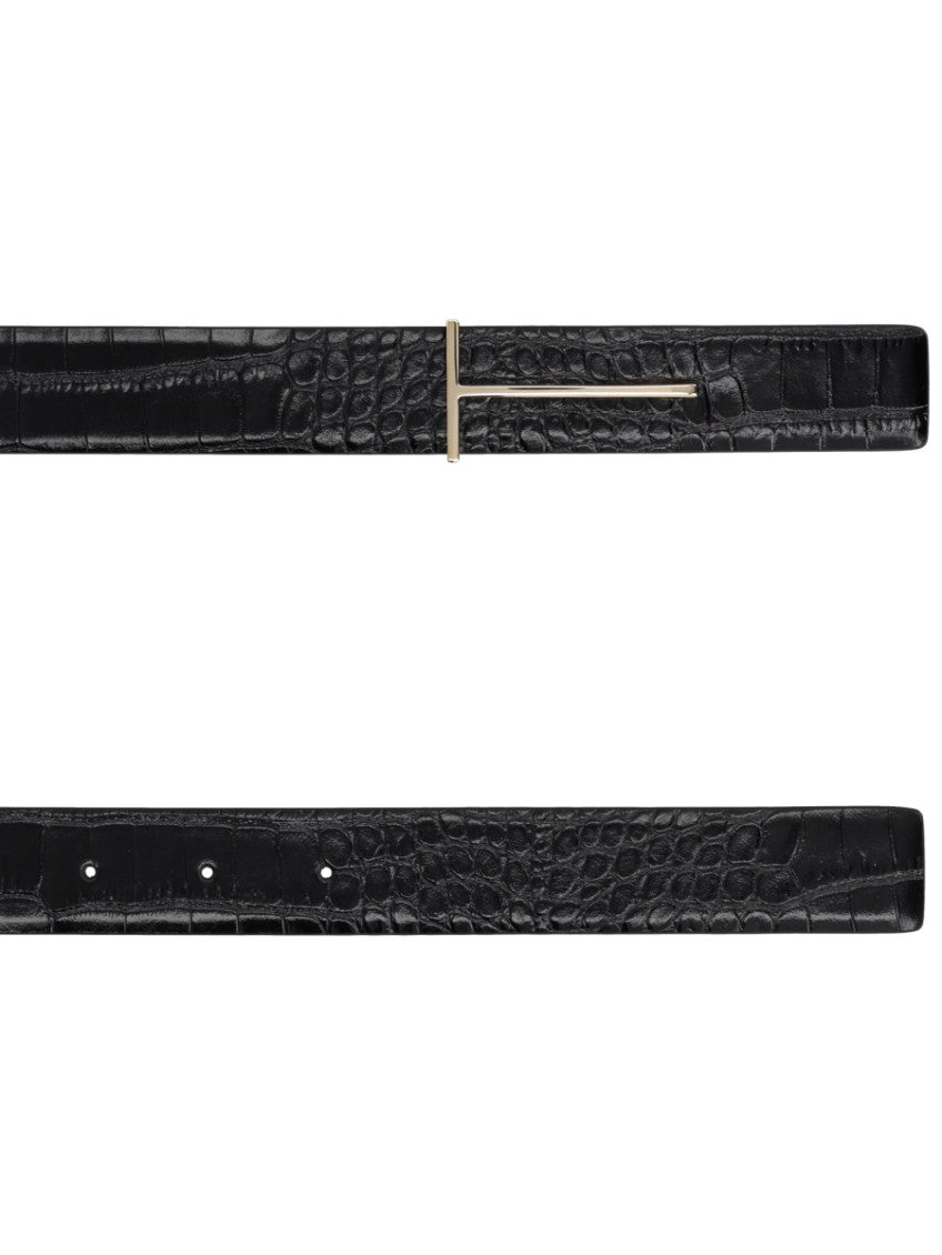 Black Logo Buckle Reversible Belt 3