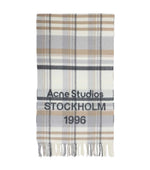 White/Beige Logo Check Scarves 1