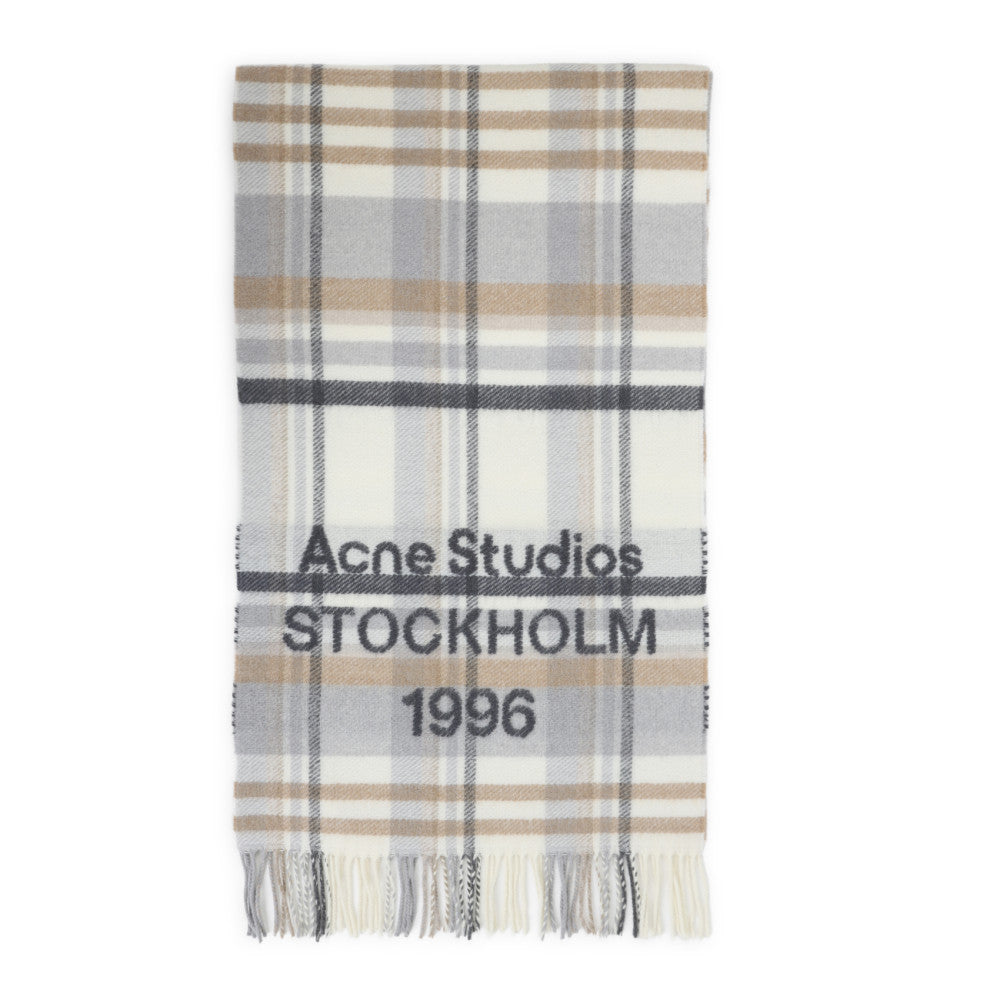 White/Beige Logo Check Scarves 2
