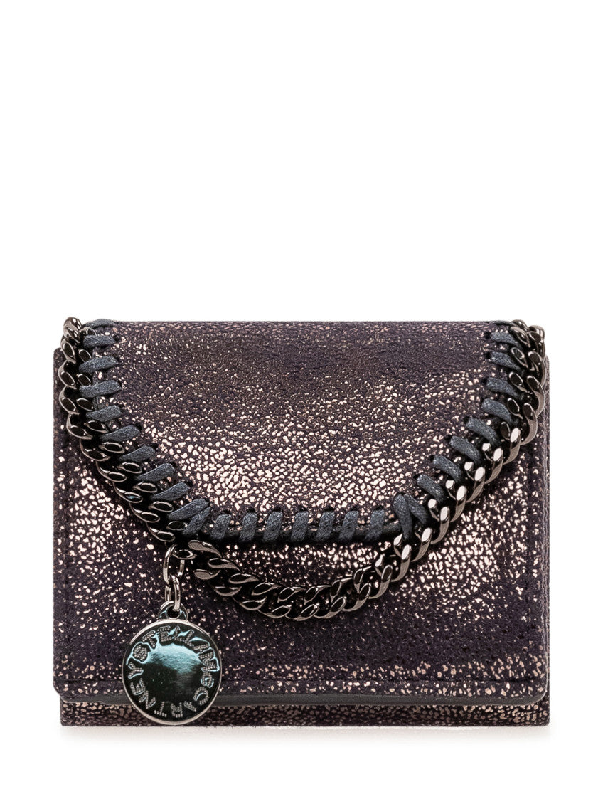 Navy Blue Embellished Trifold Wallet 1