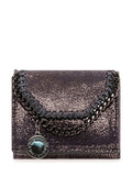 Navy Blue Embellished Trifold Wallet 1