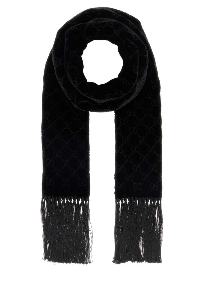 Black Velvet Solid Scarf 1
