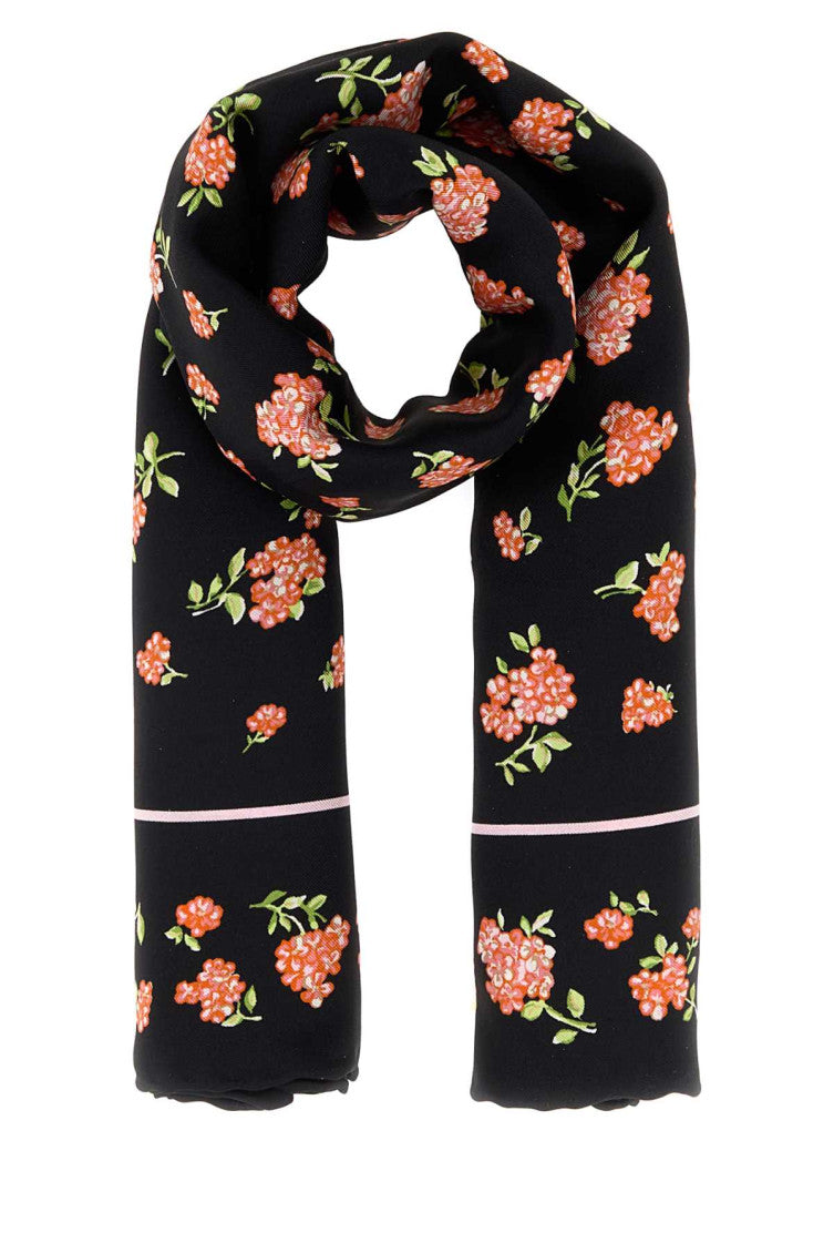 Black Rose Print Scarf 1