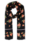 Black Rose Print Scarf 1