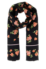 Black Rose Print Scarf 1