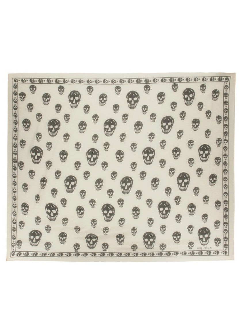 White Skull Printed Scarf 2