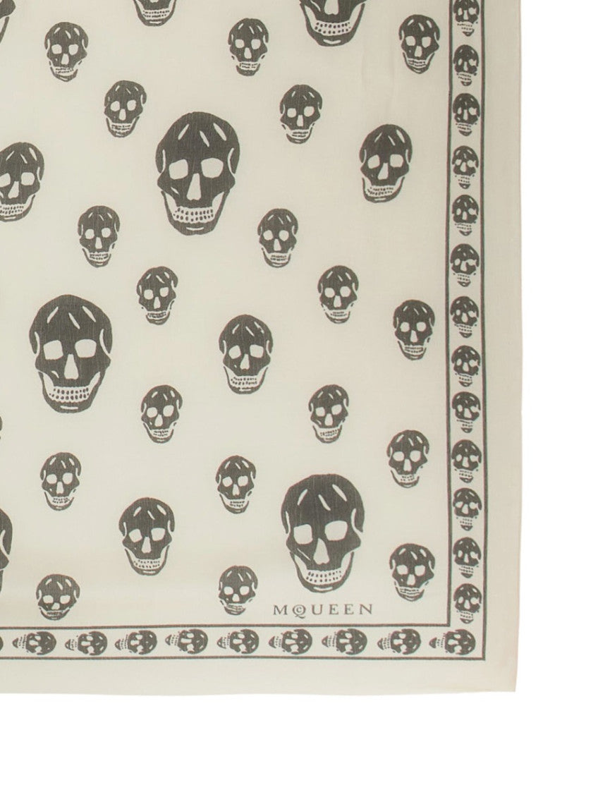 White Skull Printed Scarf 3