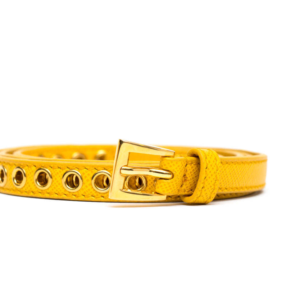 Yellow Eyelets Buckle Belt 3