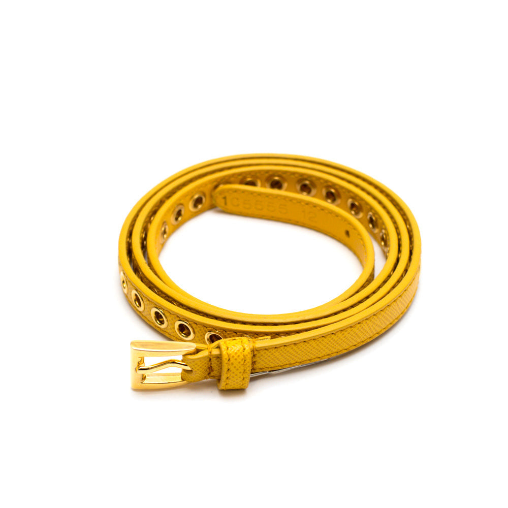 Yellow Eyelets Buckle Belt 4