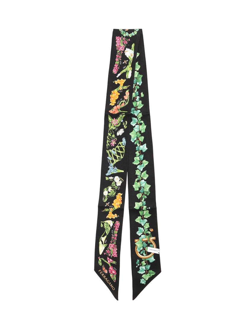 Black Mini Floral Bandana Scarves 1
