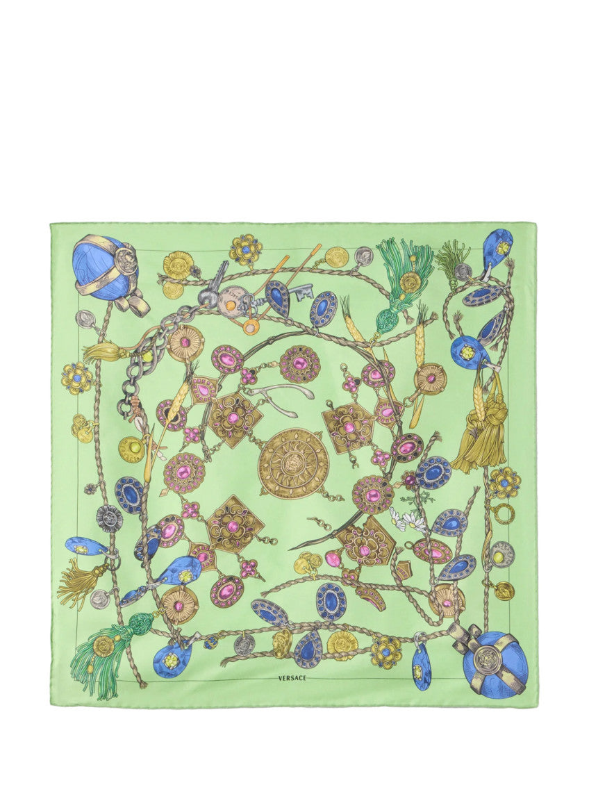 Light Green Jewel Printed Scarf 1