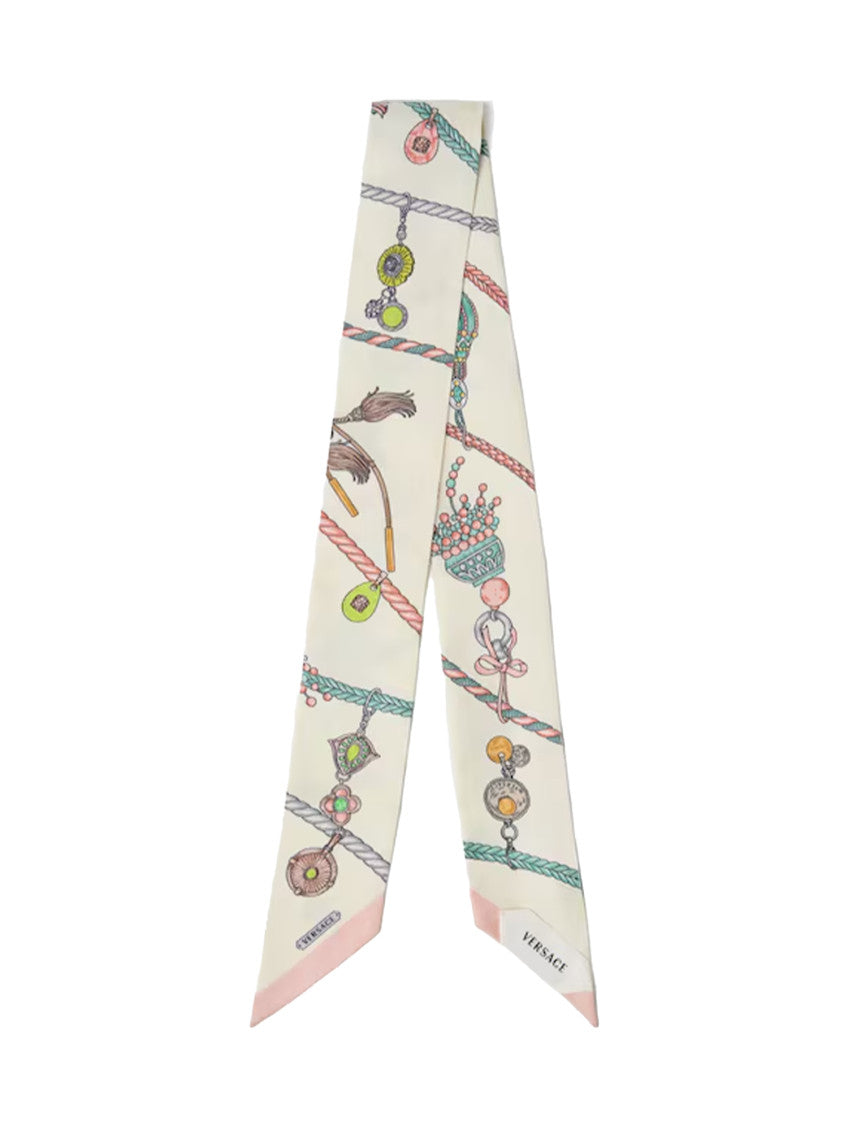 Ivory Jewel Motif Printed Bandana Scarf 1