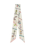 Ivory Jewel Motif Printed Bandana Scarf 1