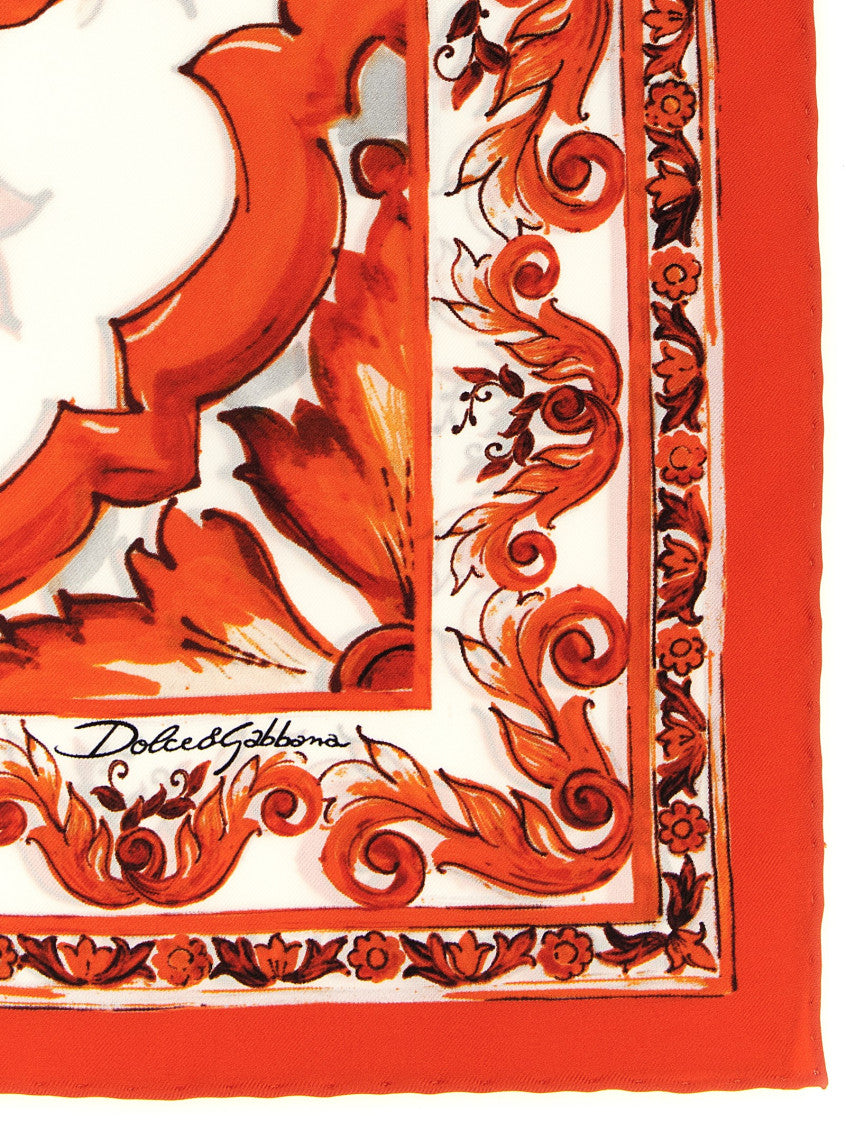 Orange Maiolica Printed Scarf 2