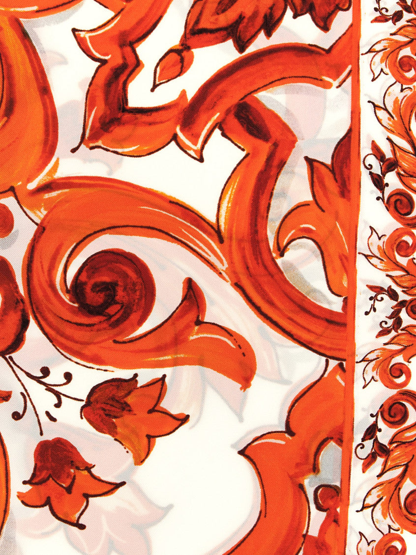 Orange Maiolica Printed Scarf 3