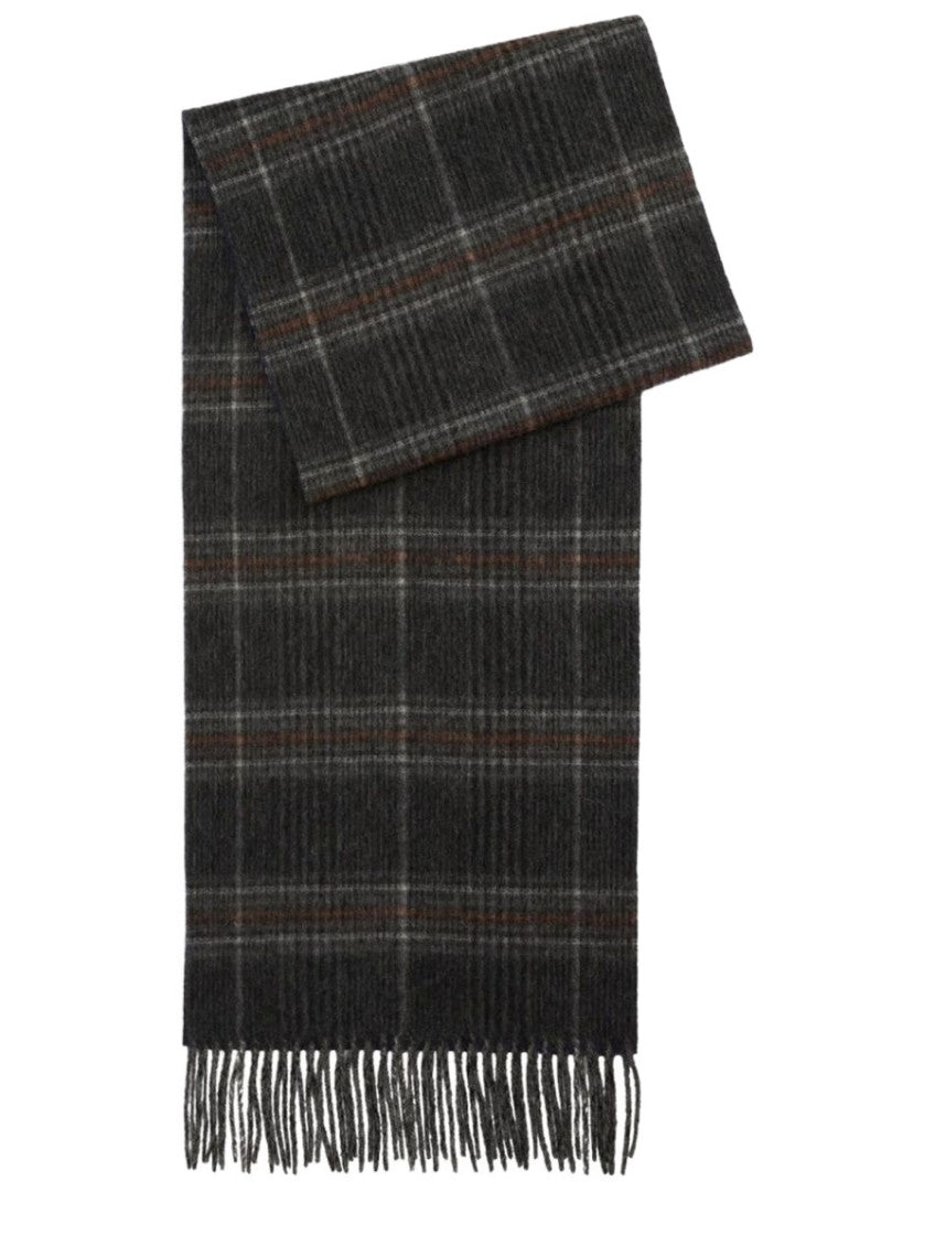 Dark Grey Marsden Checks Scarf 1