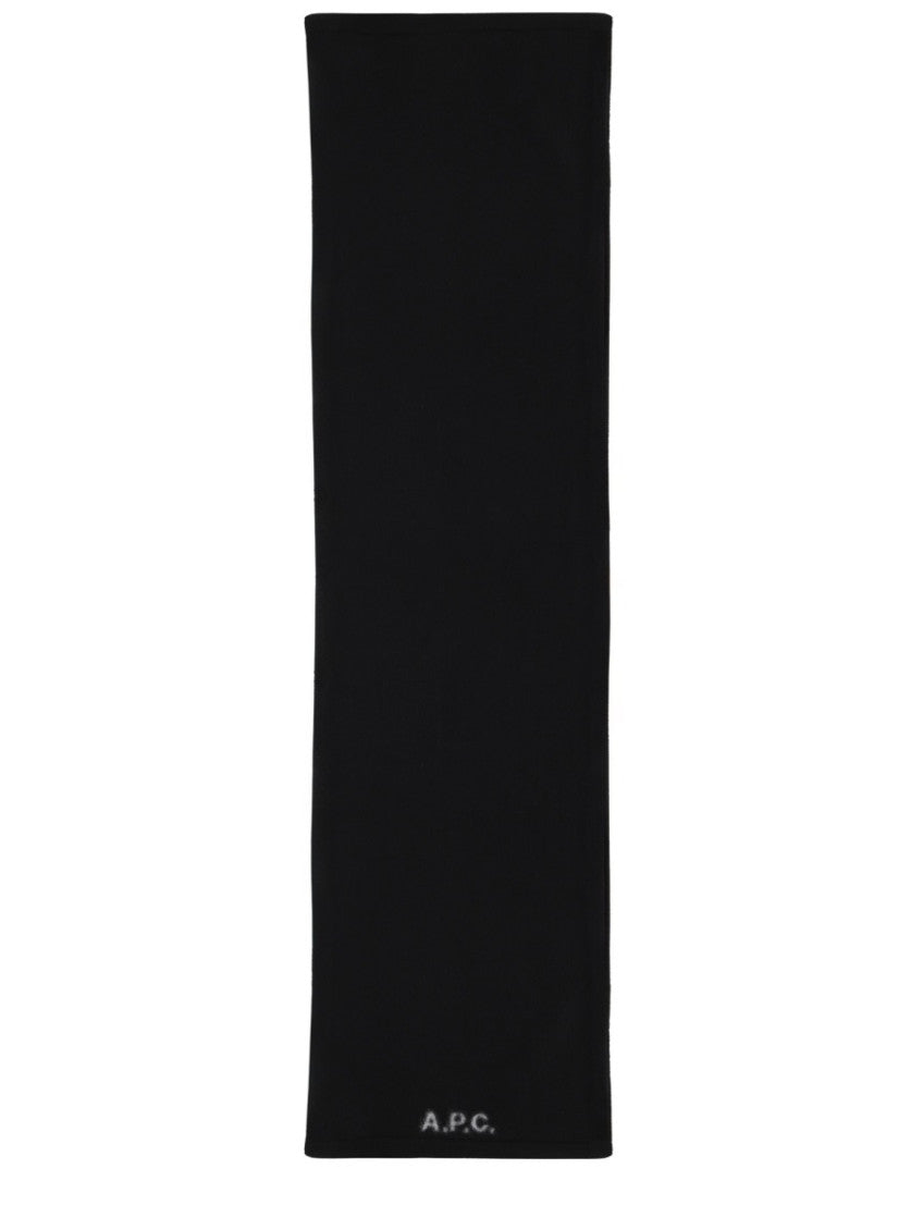 Black Logo Solid Scarf 1