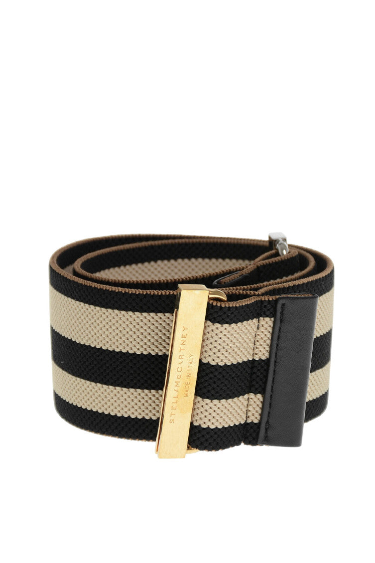 Black Beige Stripes Belt 2