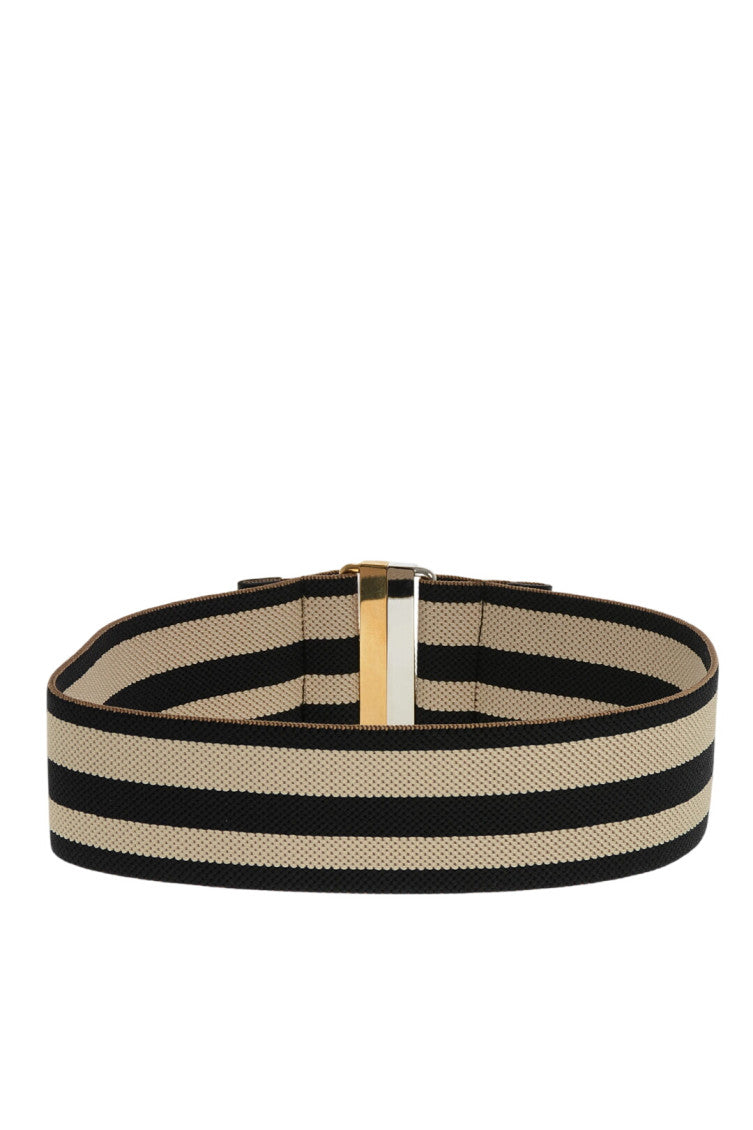 Black Beige Stripes Belt 3