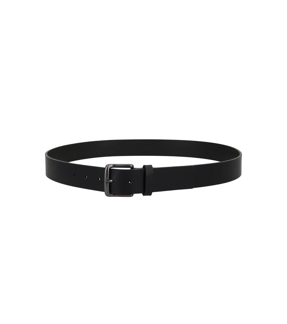 Black Solid Buckle Belt 1