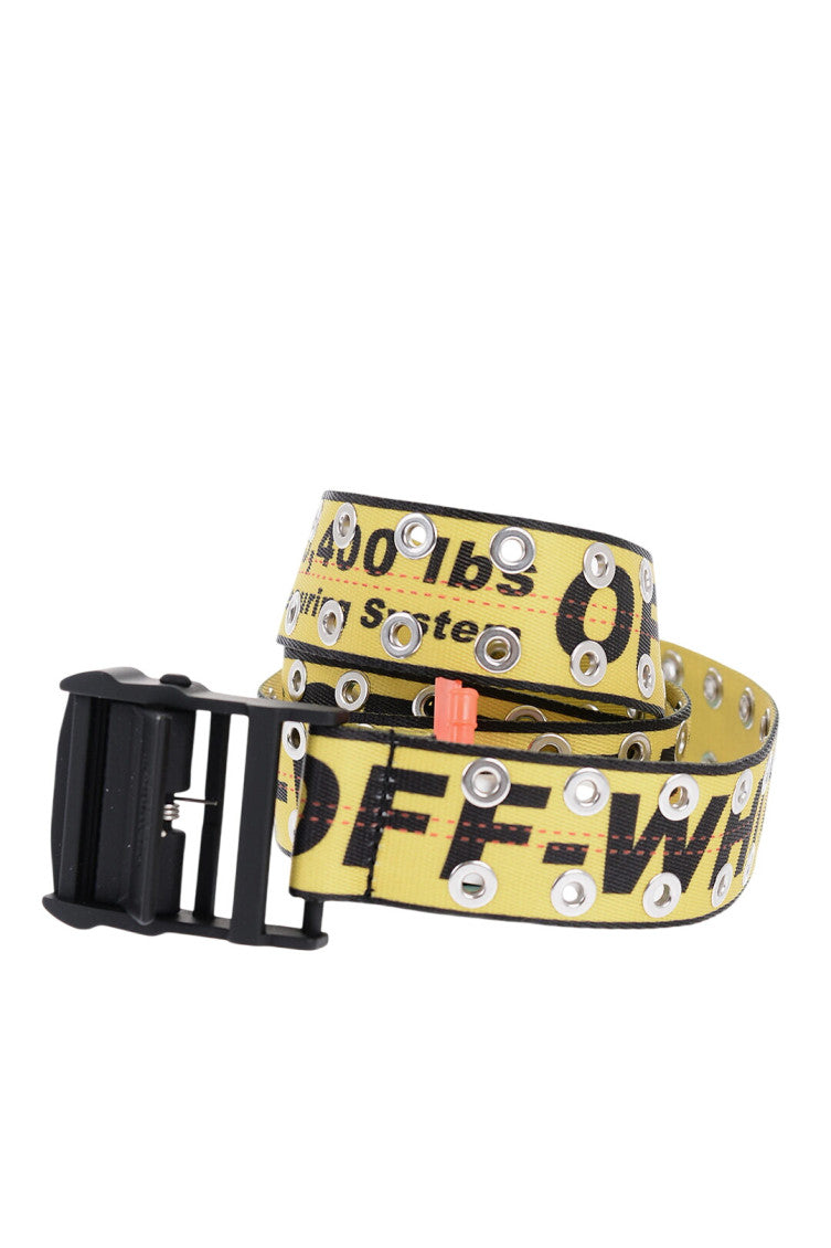 Yellow Logo Studded Belt 1