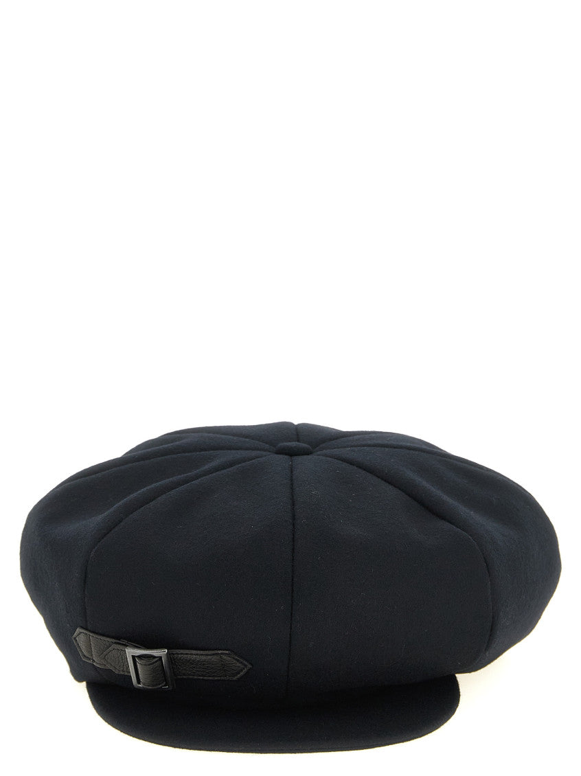 Black  Solid Bakerboy Hat 1