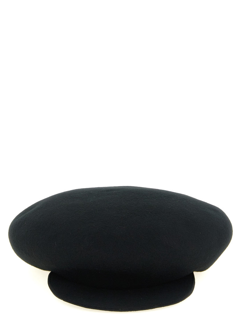 Black Casquette Solid Bakerboy Hat 1