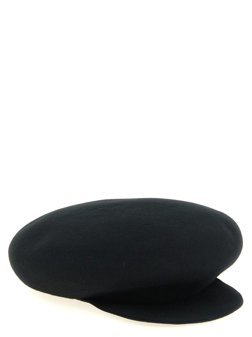 Black Casquette Solid Bakerboy Hat 2