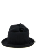 Black Solid Fedora Hat 1