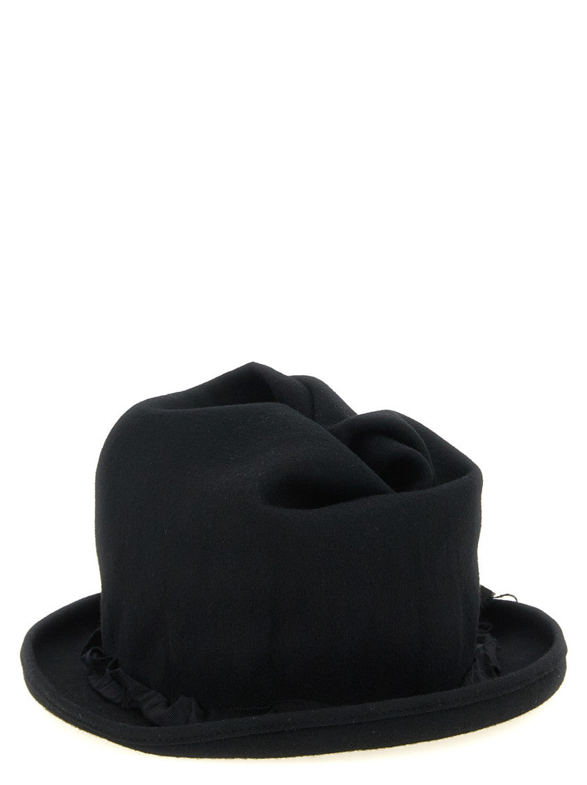 Black Solid Fedora Hat 2