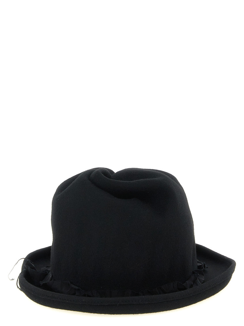 Black Solid Fedora Hat 3