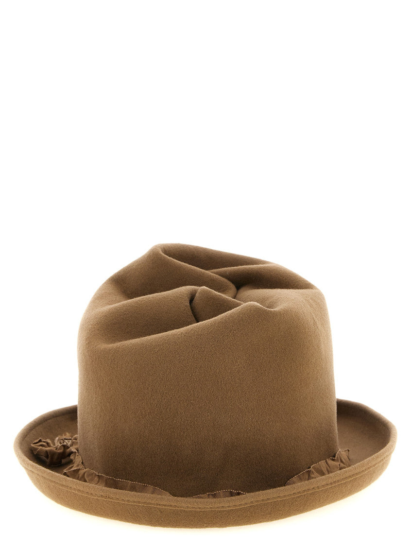 Brown Solid Fedora Hat 3