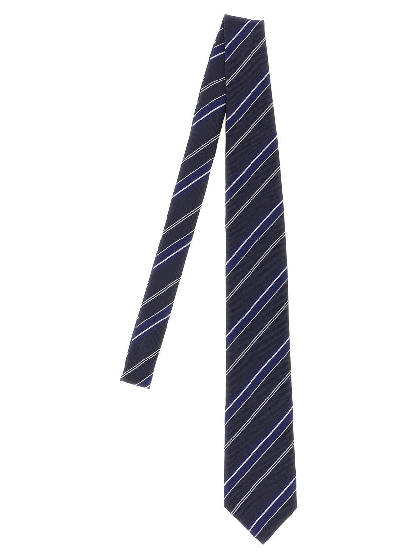 Dark Blue Diagonal Striped Tie 1