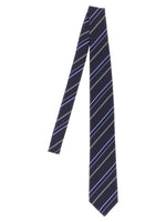 Dark Blue Diagonal Striped Tie 1