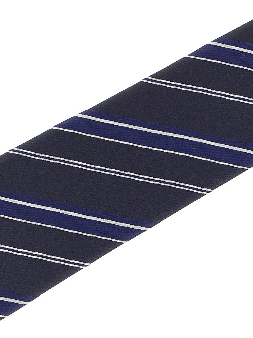 Dark Blue Diagonal Striped Tie 3